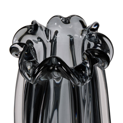 Amalfi Wavy Glass Vase Grey