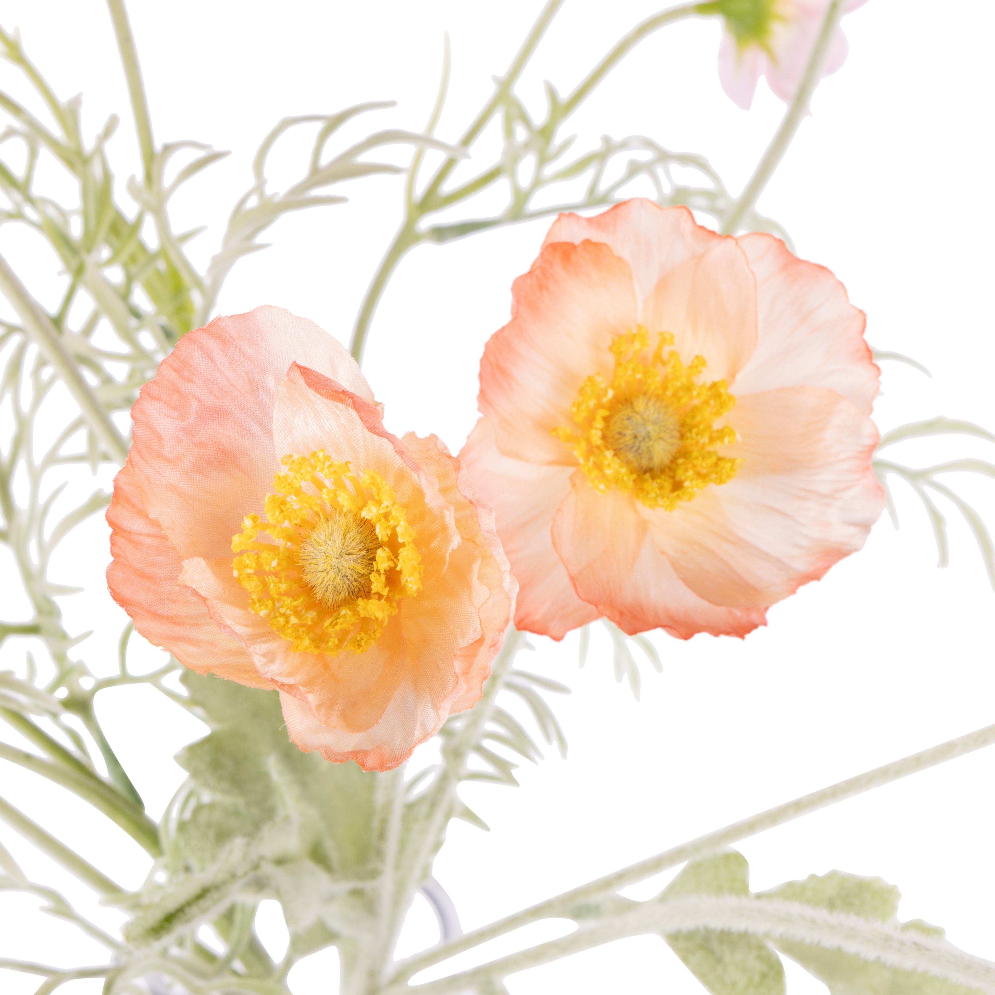 Faux Poppy Cosmos Mix - Giselle Tall Vase | Orange &amp; White - 45cm