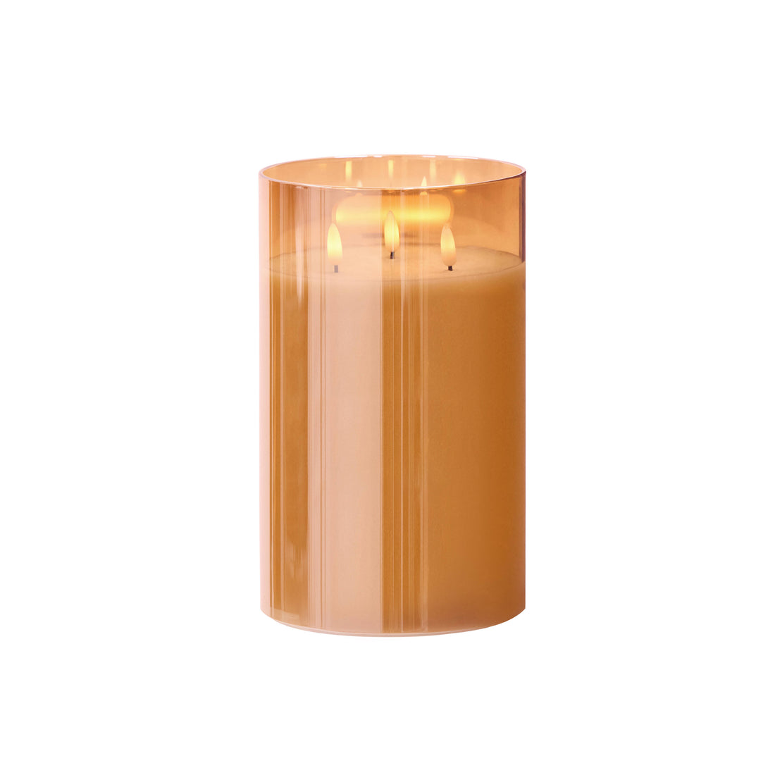 Amber Triflame LED Candle | 25cm