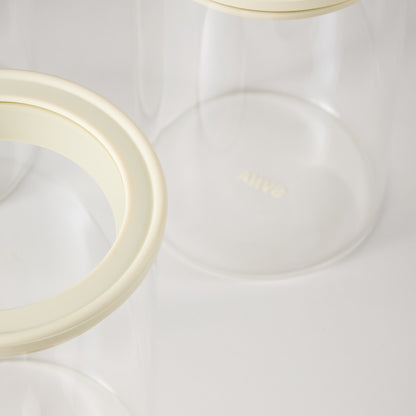 SVNA Glass Canister 4pcs Set Cream