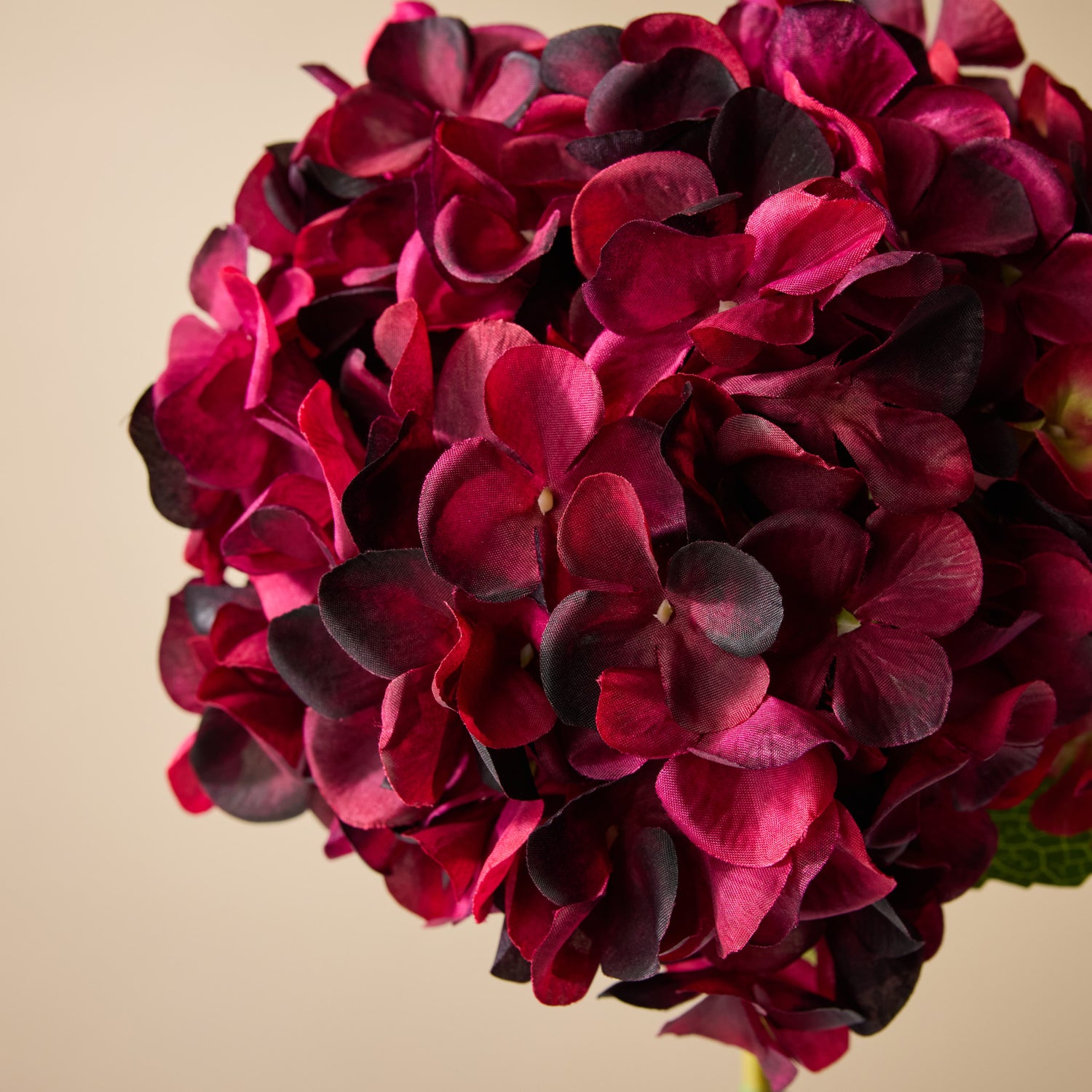 Faux Hydrangea Stem | Red - 65cm