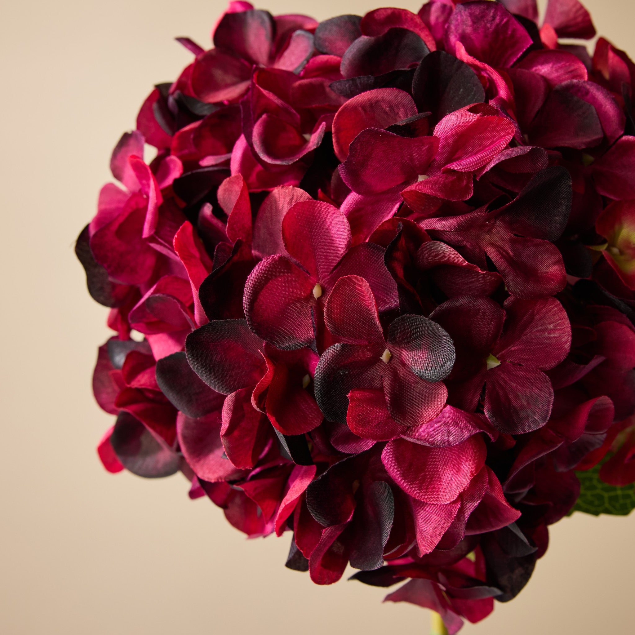 Faux Hydrangea Stem | Red - 65cm