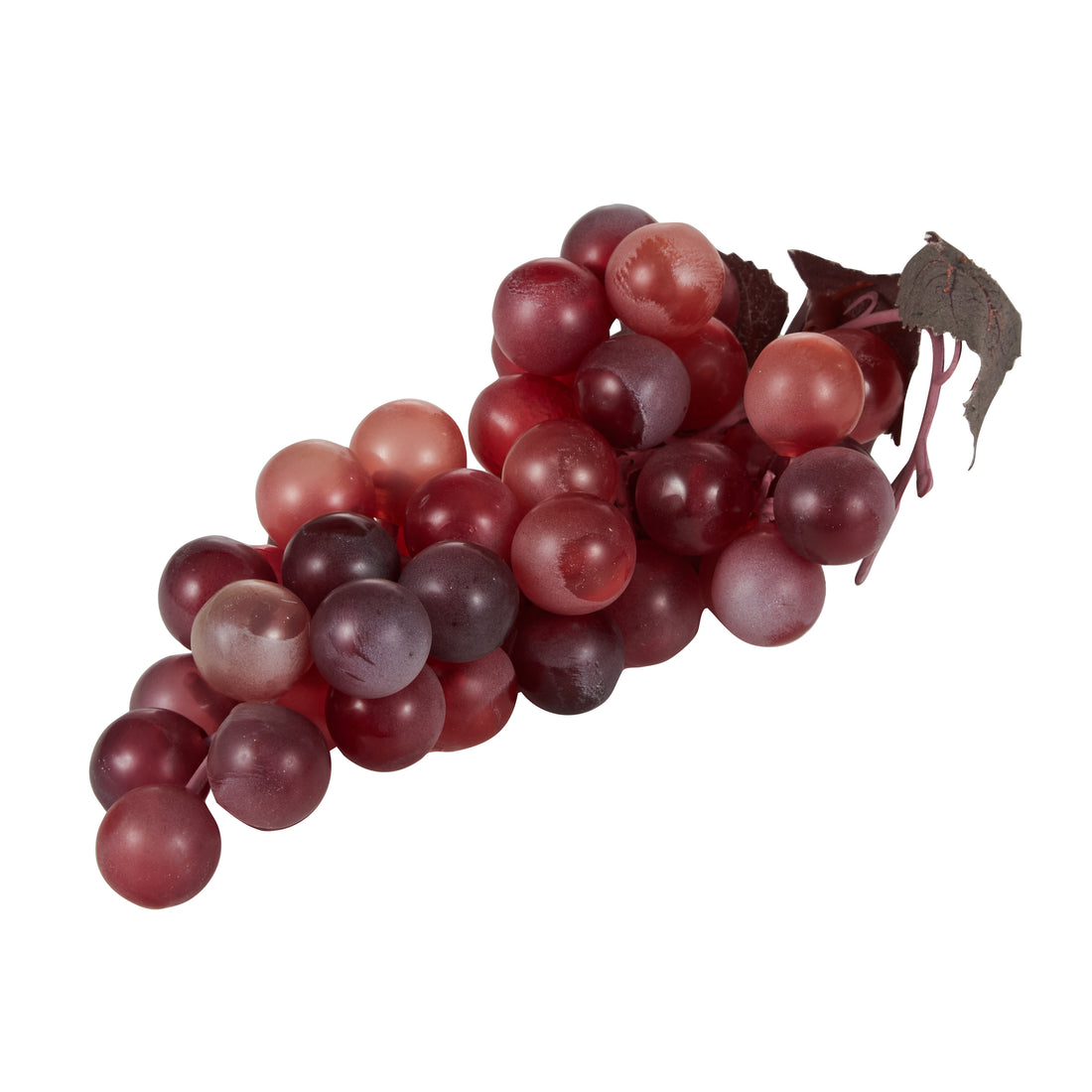 Faux Red Grapes With Leaves | 20cm