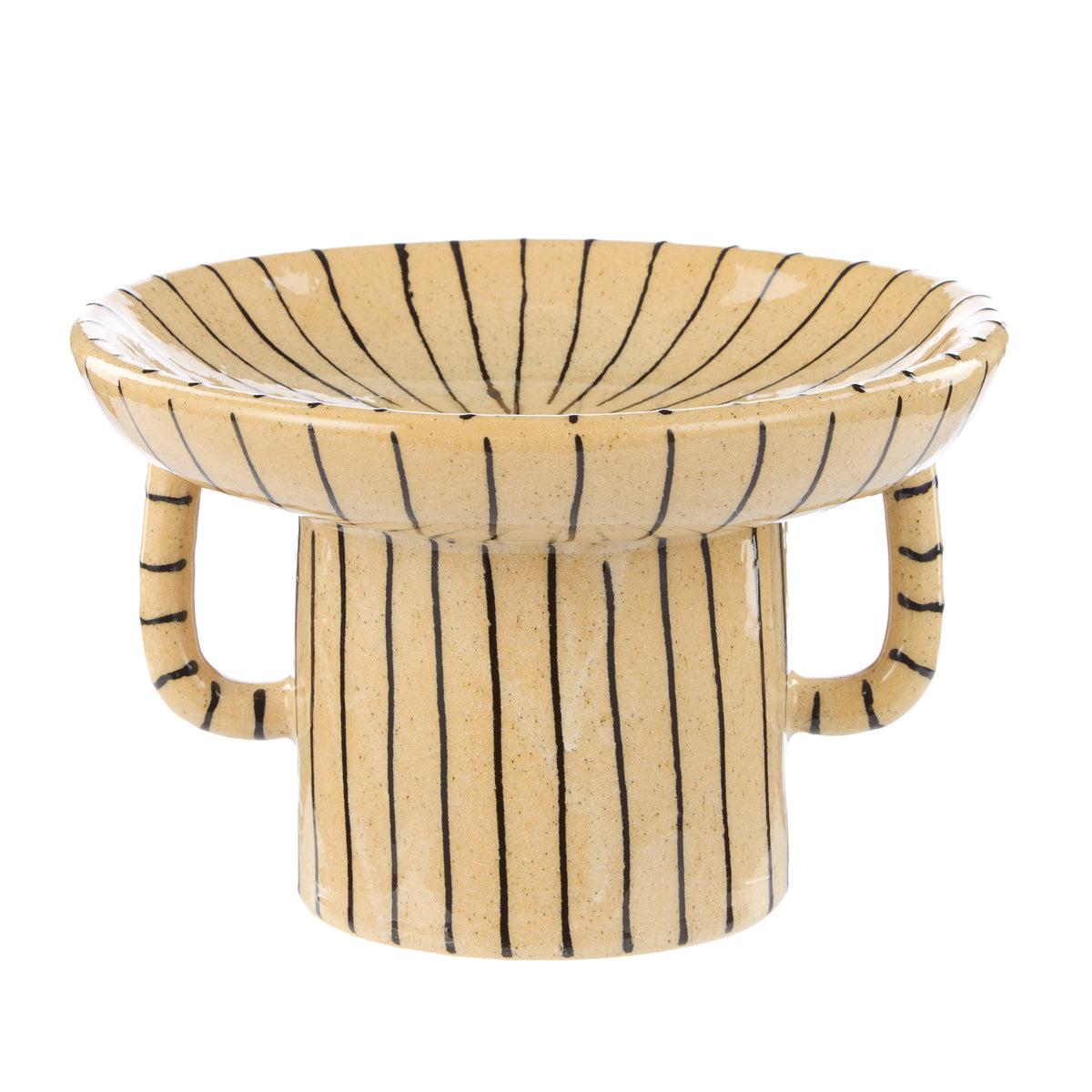 Academy Sabi Stripe Decor Dish Large Beige &amp; Black