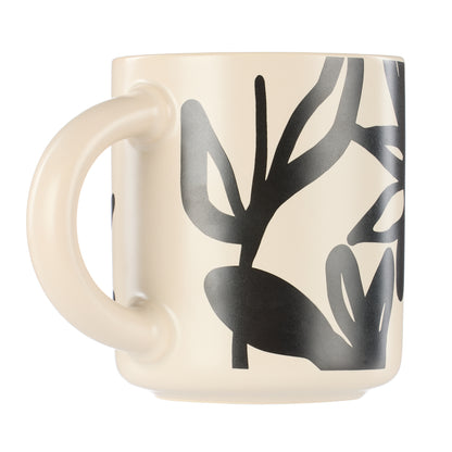 Leaf &amp; Bean Freya Mug &amp; Side Plate 2pcs Set Oat &amp; Black