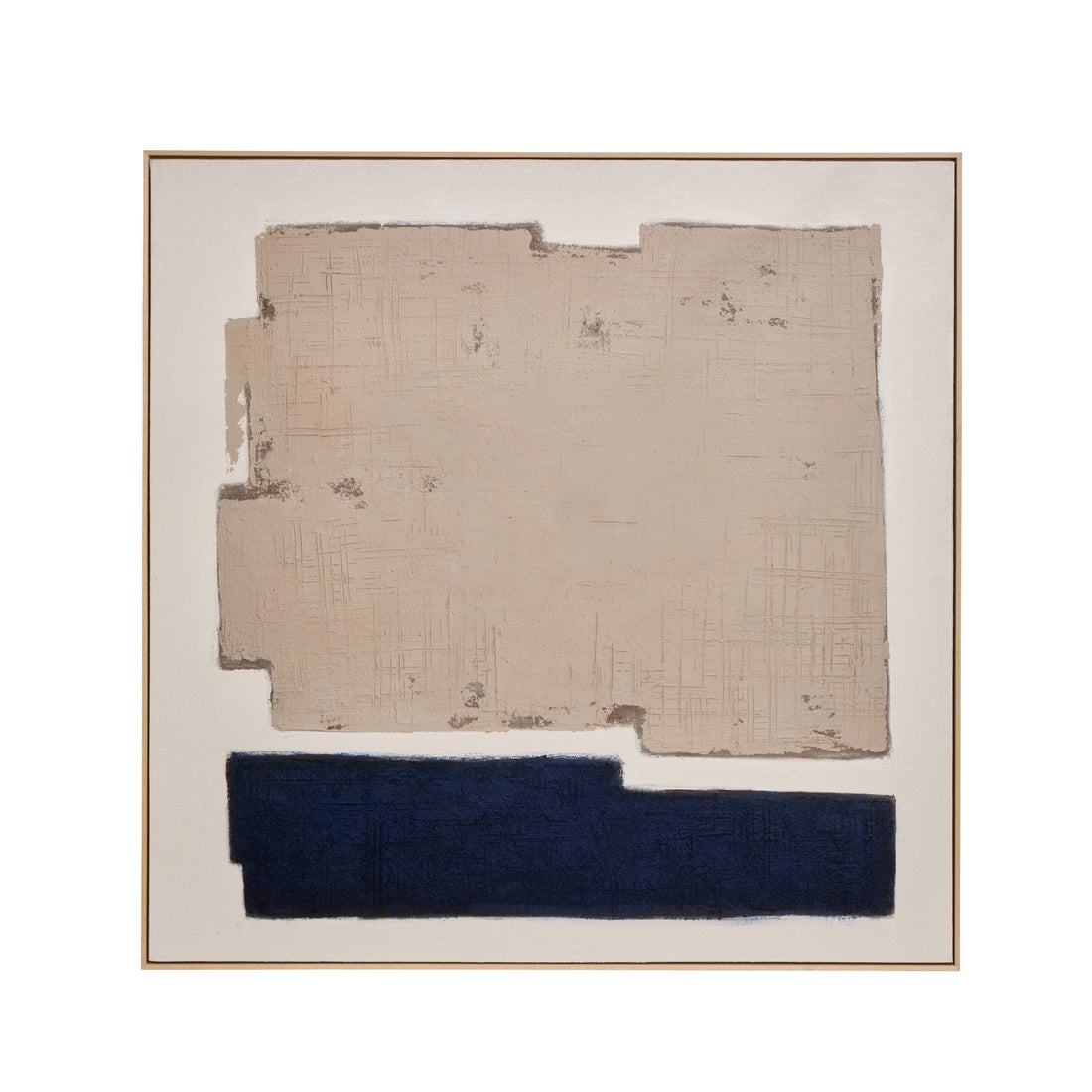 Amalfi Earthen Strata Hand Painted Wall Art Blue &amp; Beige