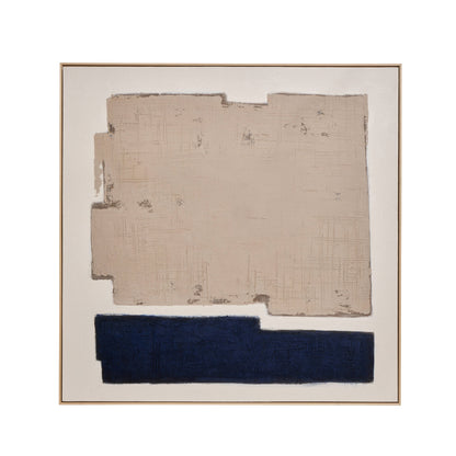 Amalfi Earthen Strata Hand Painted Wall Art Blue &amp; Beige