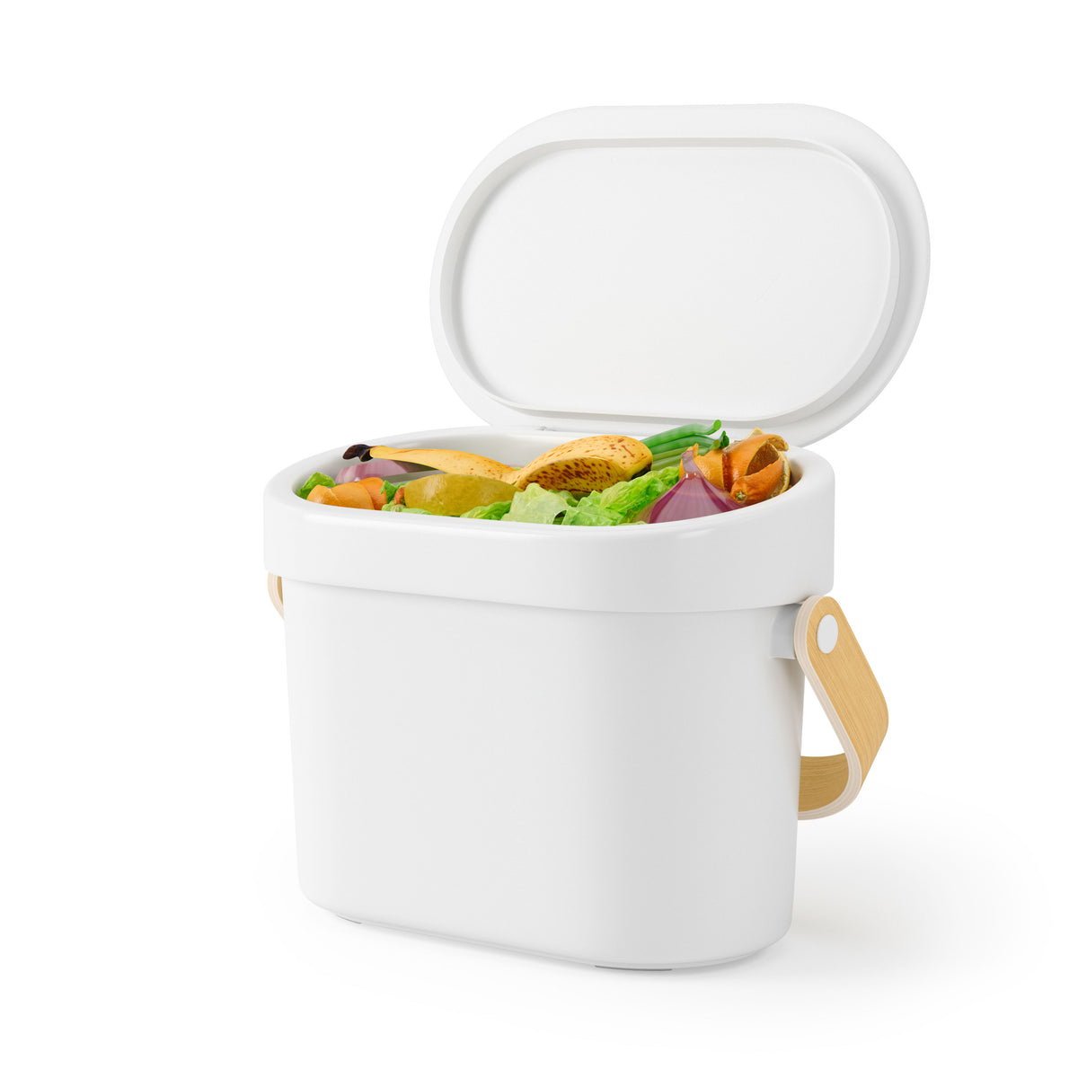 Umbra Bellwood Compost Bin White &amp; Natural