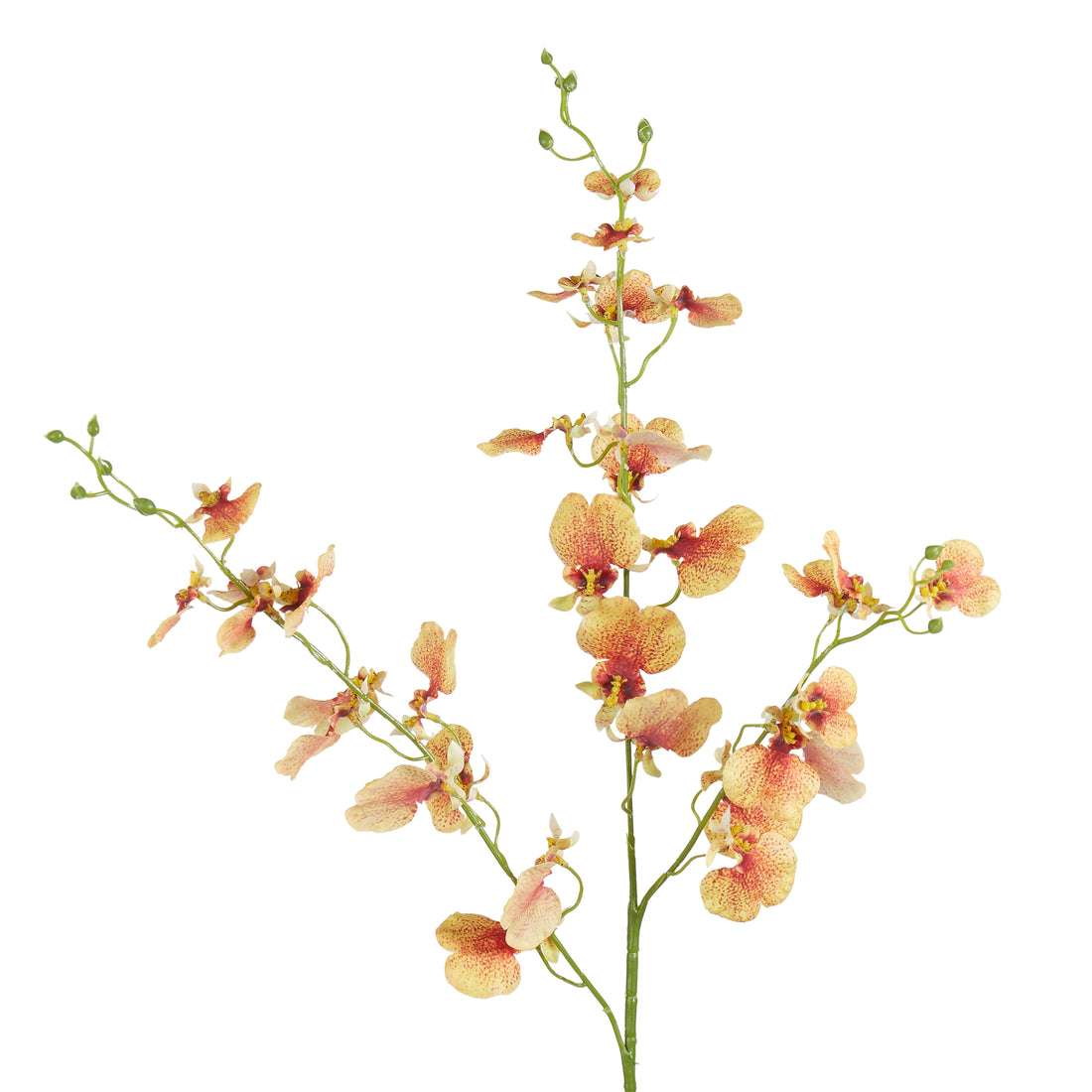 Faux Dancing Orchid Spray | Orange – 98cm