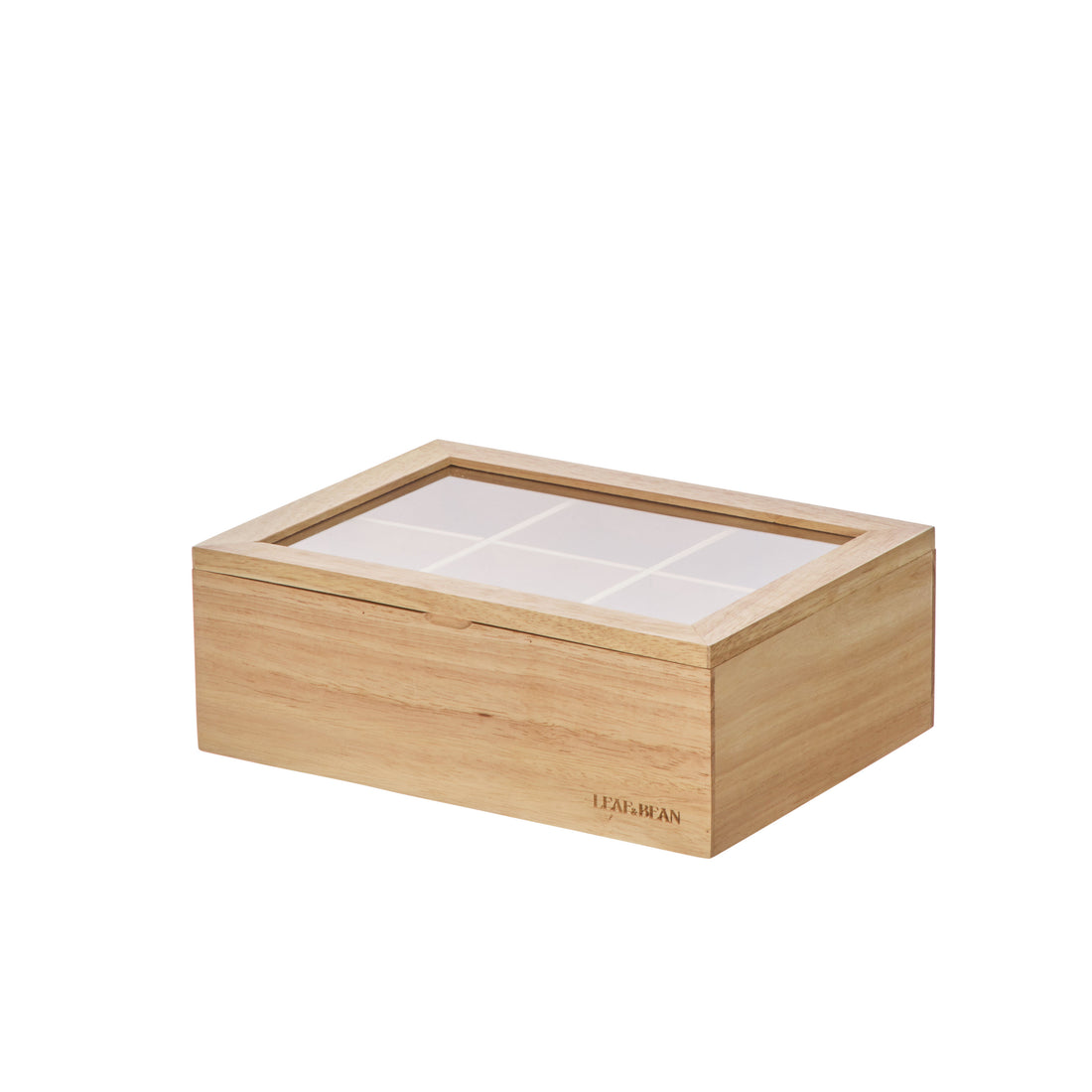 Leaf &amp; Bean Wooden Tea Box Natural