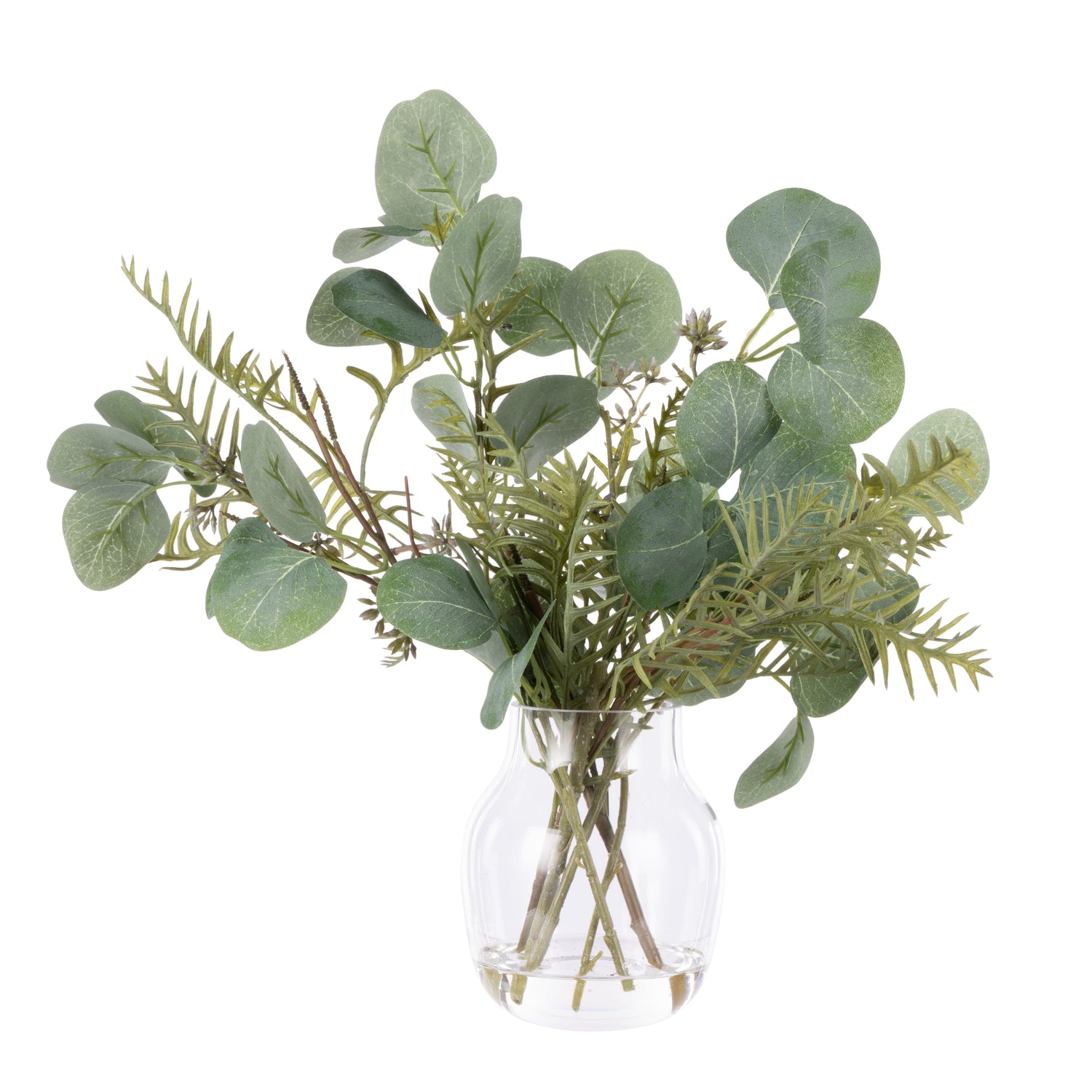 Faux Eucalyptus Pod Grevillea Mix - Adina Vase | Green - 36cm