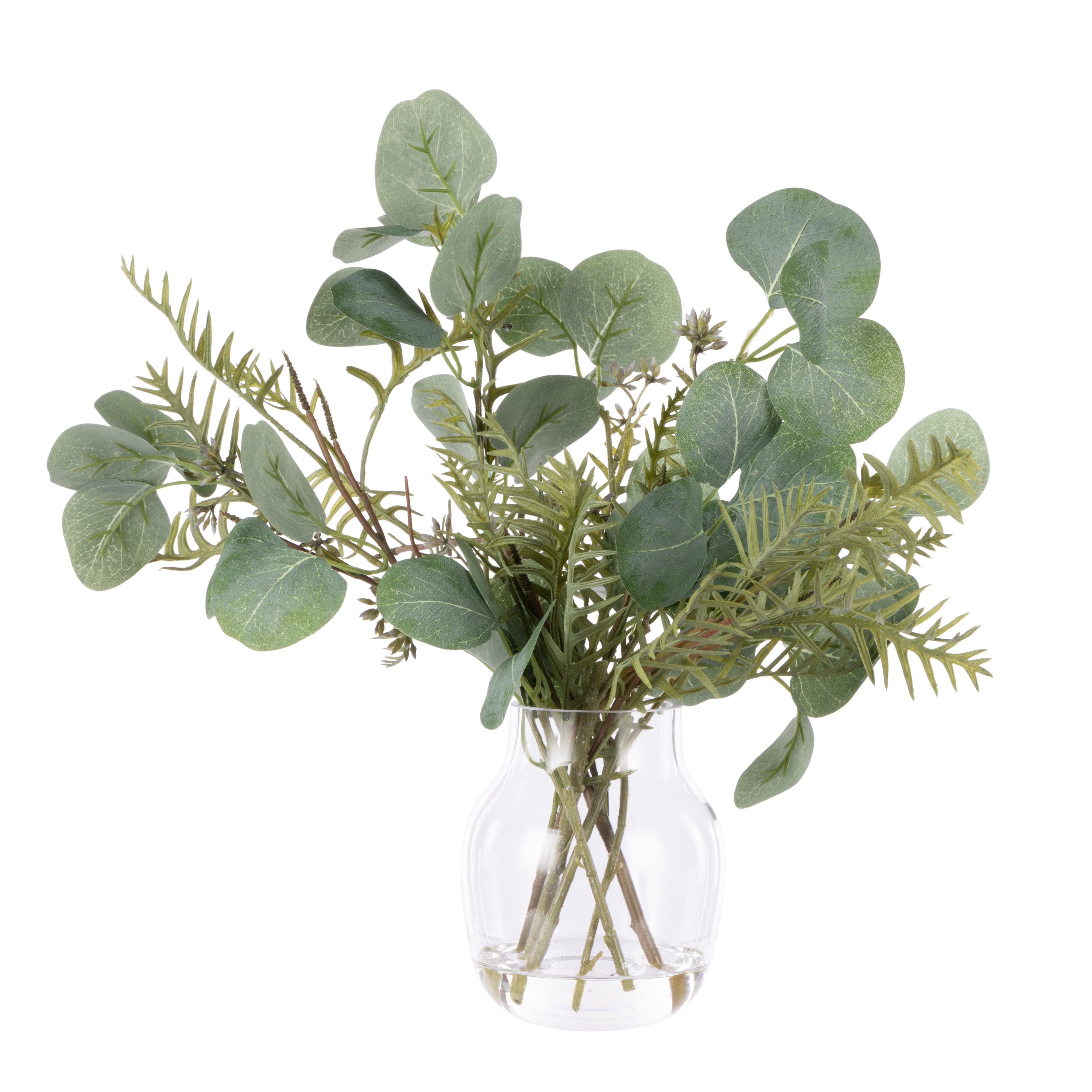 Faux Eucalyptus Pod Grevillea Mix - Adina Vase | Green - 36cm