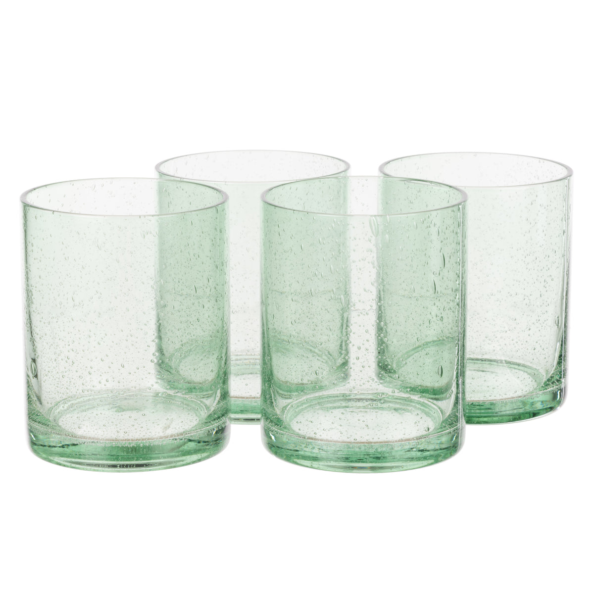 Davis &amp; Waddell Saltara Bubble Glass Tumblers 350ml 4pcs Set Green