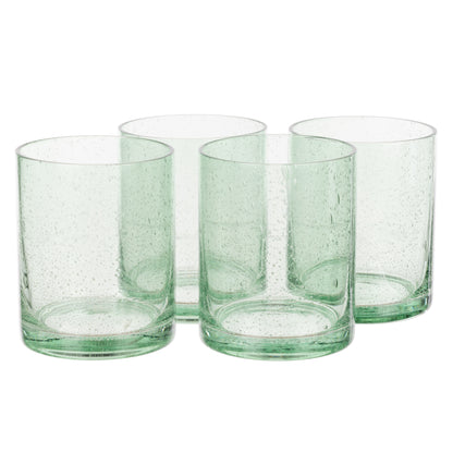 Davis &amp; Waddell Saltara Bubble Glass Tumblers 350ml 4pcs Set Green