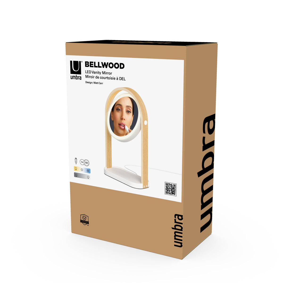 Umbra Bellwood LED Vanity Mirror White &amp; Natural