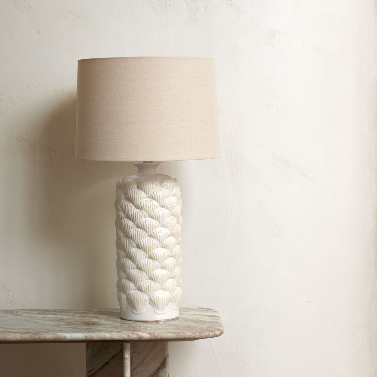 Amalfi Amara Table Lamp White &amp; Natural