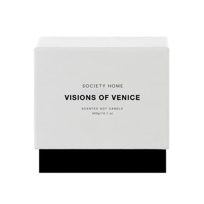 Society Home Visions of Venice Scented Soy Candle 400g White