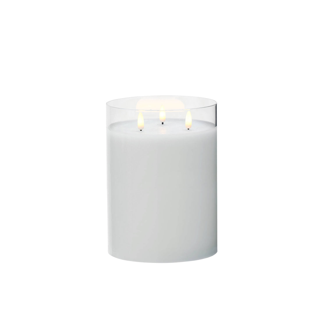 Glass Triflame LED Candle | 20cm