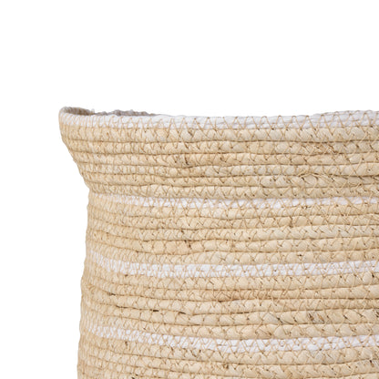 Amalfi Linear Baskets 2pcs Set Natural &amp; Green