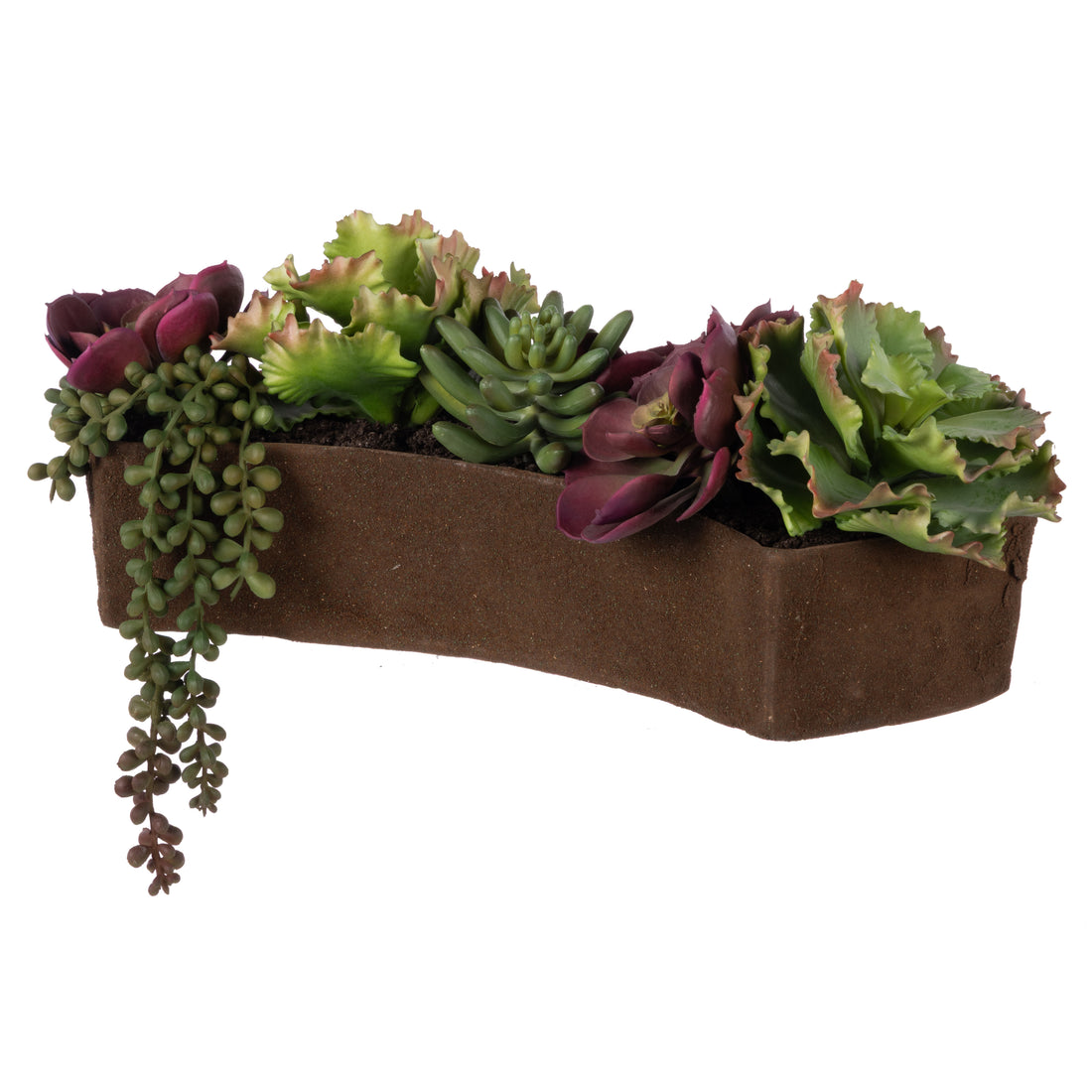 Faux Succulent Mix Garden Arrangement - Palermo Planter | 17cm