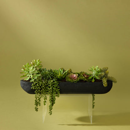 Faux Succulent Mix Garden Arrangement -Dansk Tray | 23cm