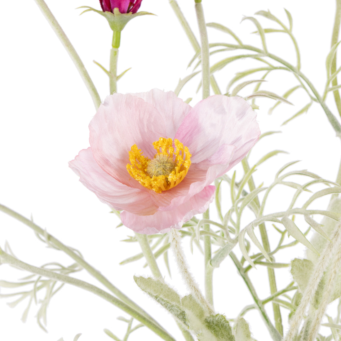 Faux Poppy Cosmos Mix - Giselle Tall Vase | Pink &amp; White - 45cm