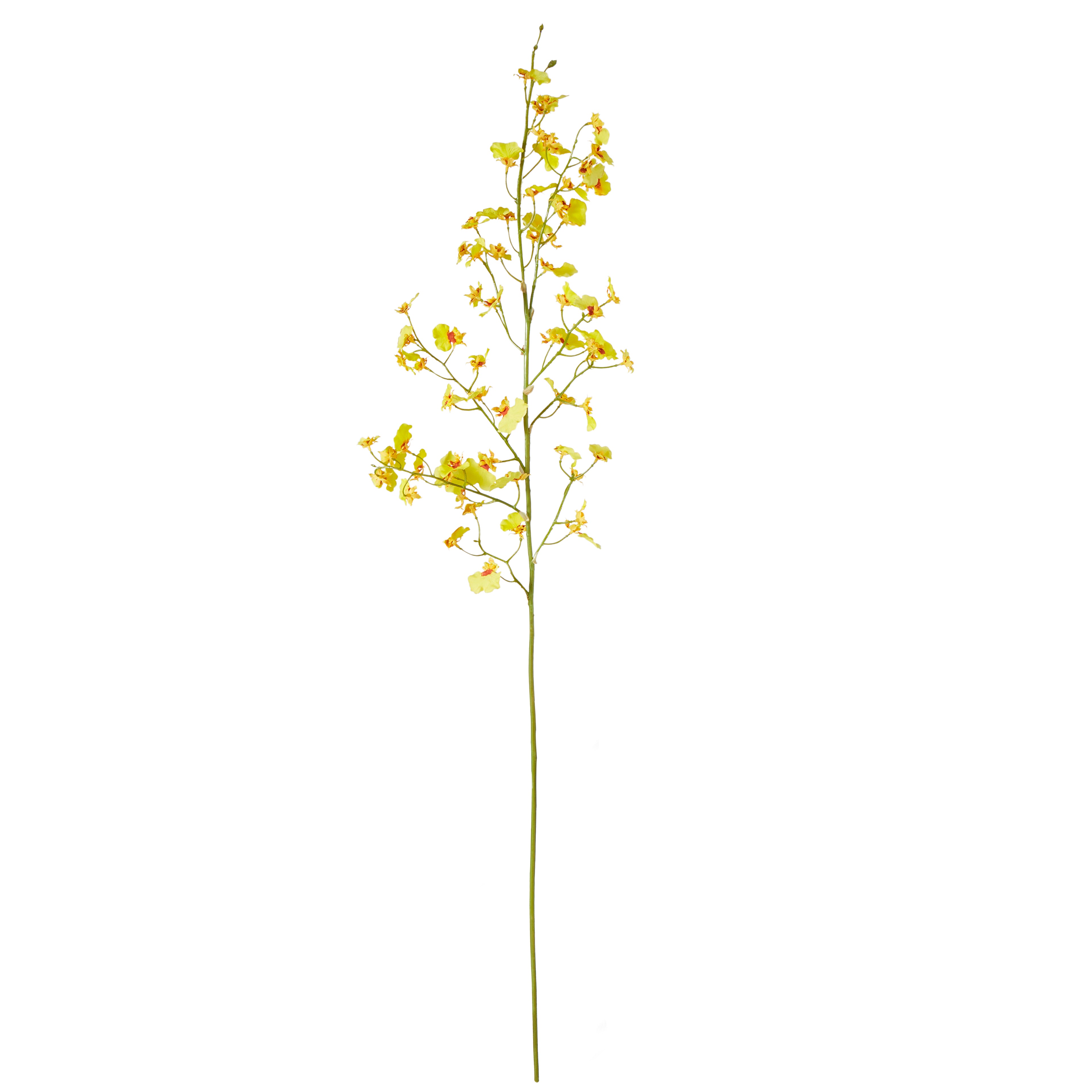 Faux Dancing Orchid Spray | Yellow - 93cm