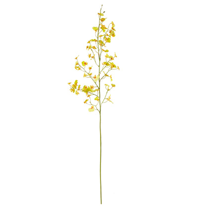 Faux Dancing Orchid Spray | Yellow - 93cm
