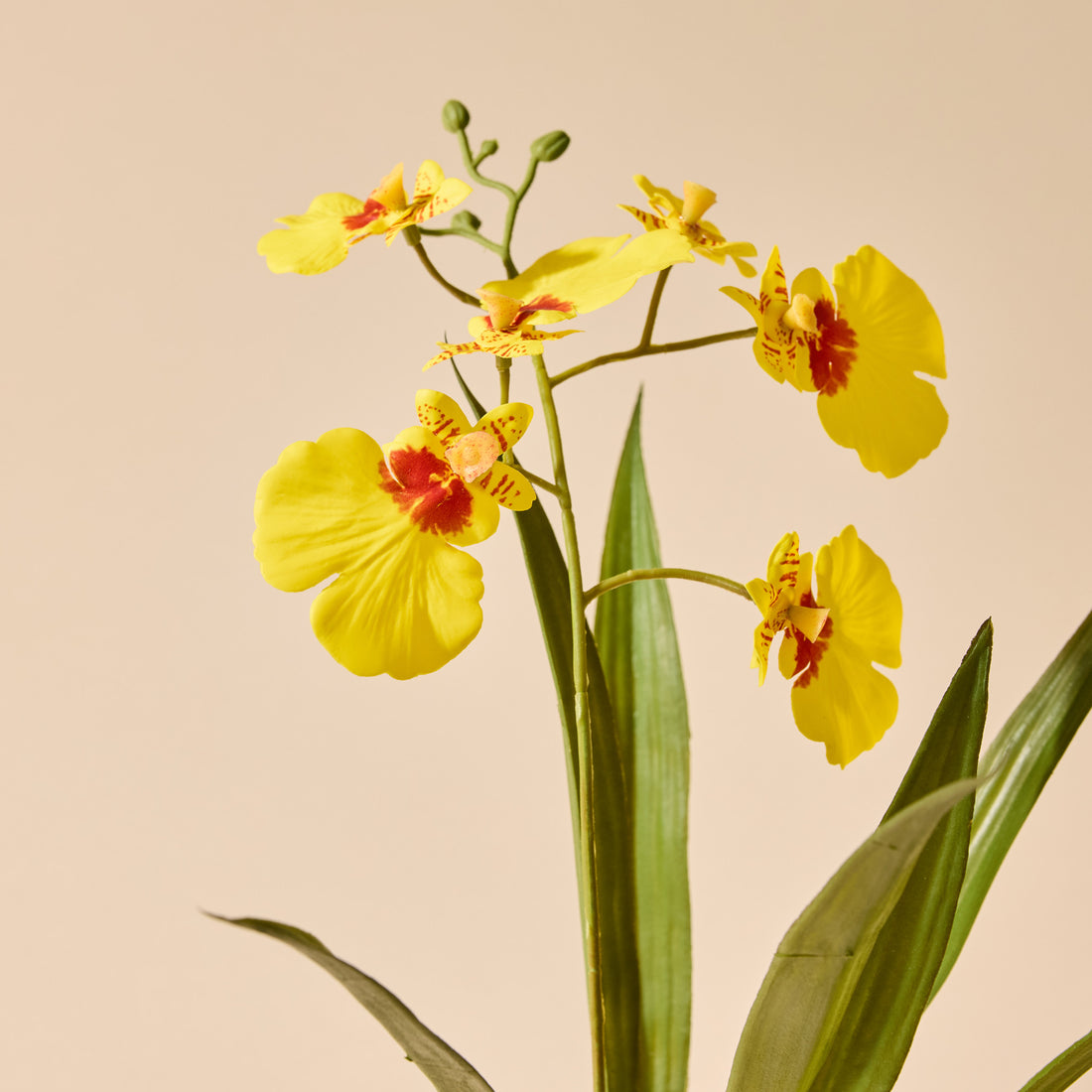 Faux Dancing Orchid Pot | Yellow - 30cm