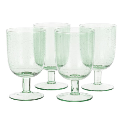 Davis &amp; Waddell Saltara Bubble Glass Wine Glasses 330ml 4pcs Set Green