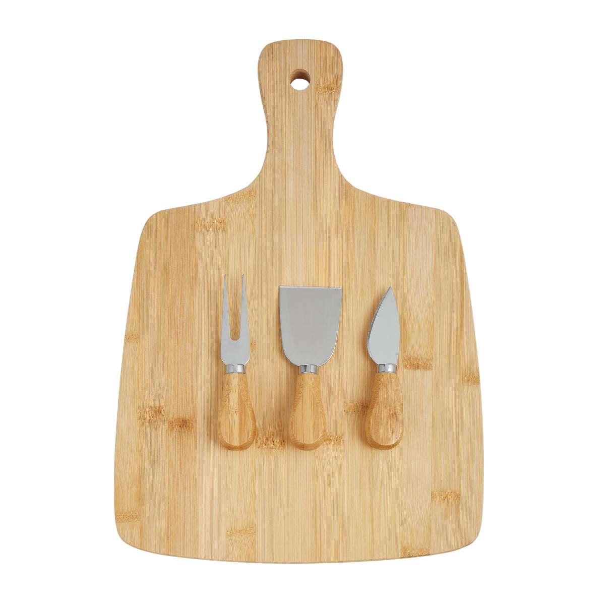Davis &amp; Waddell Bamboo Cheese Paddle with 3pcs Set Knives Natural