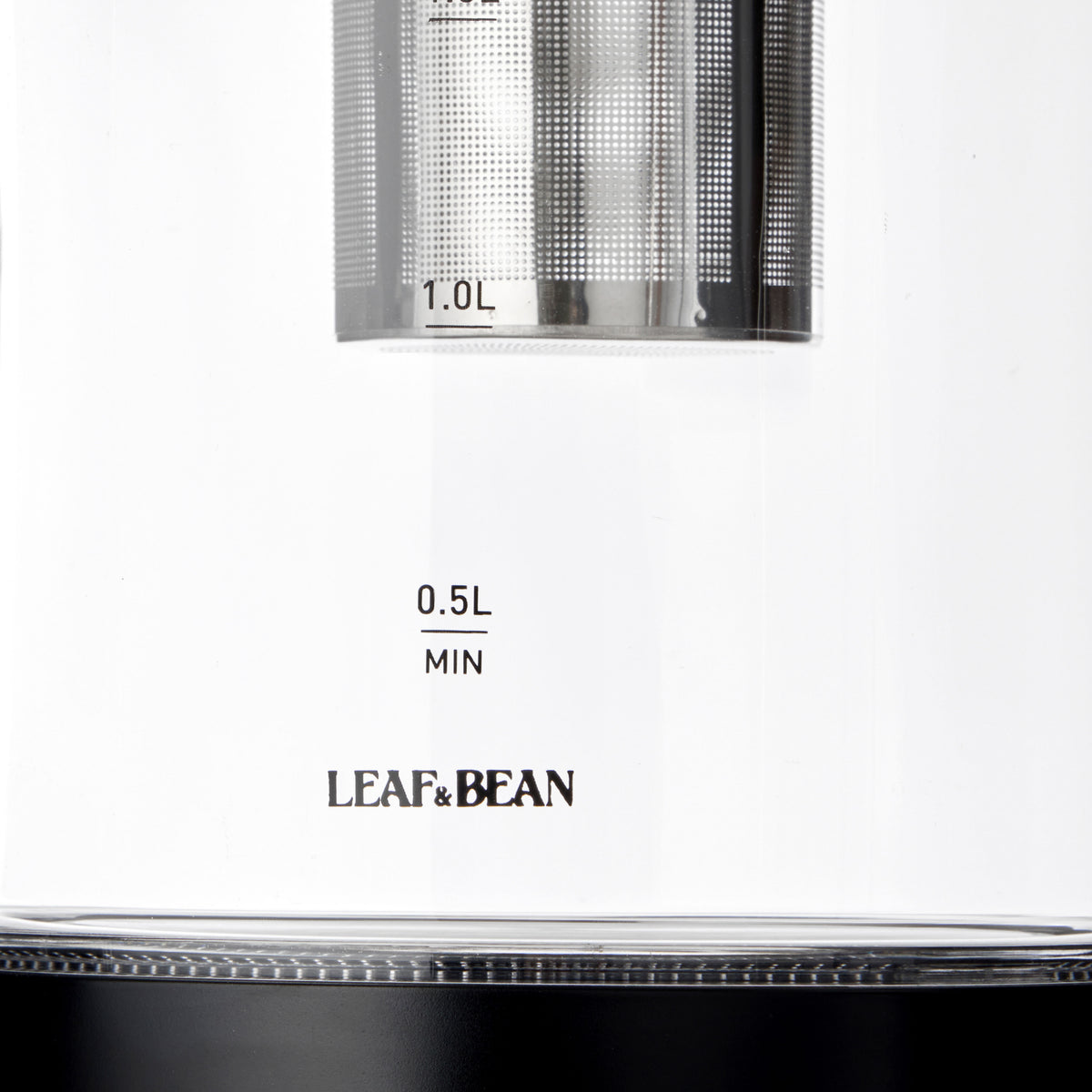 Leaf &amp; Bean Electric Glass Digital Kettle with Infuser 1.8L Black