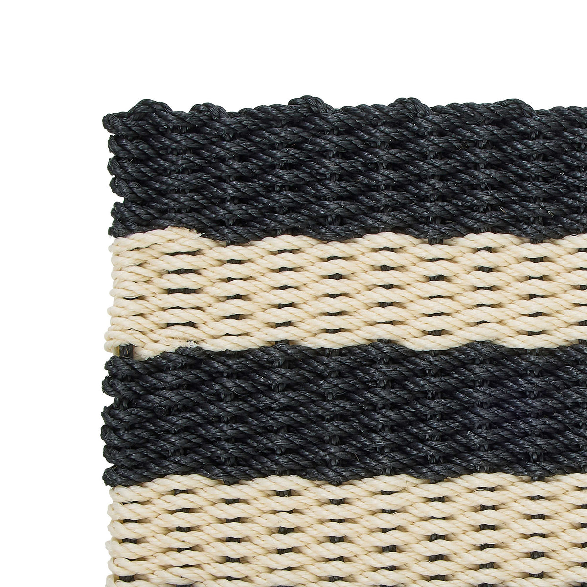 Amalfi Rope Door Mat - Stripe Black &amp; Cream