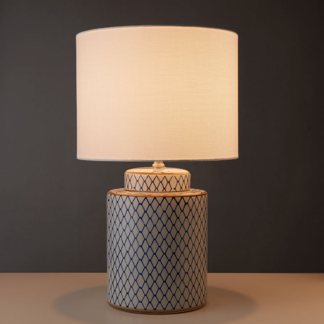 Society Home Leila Table Lamp Blue &amp; White