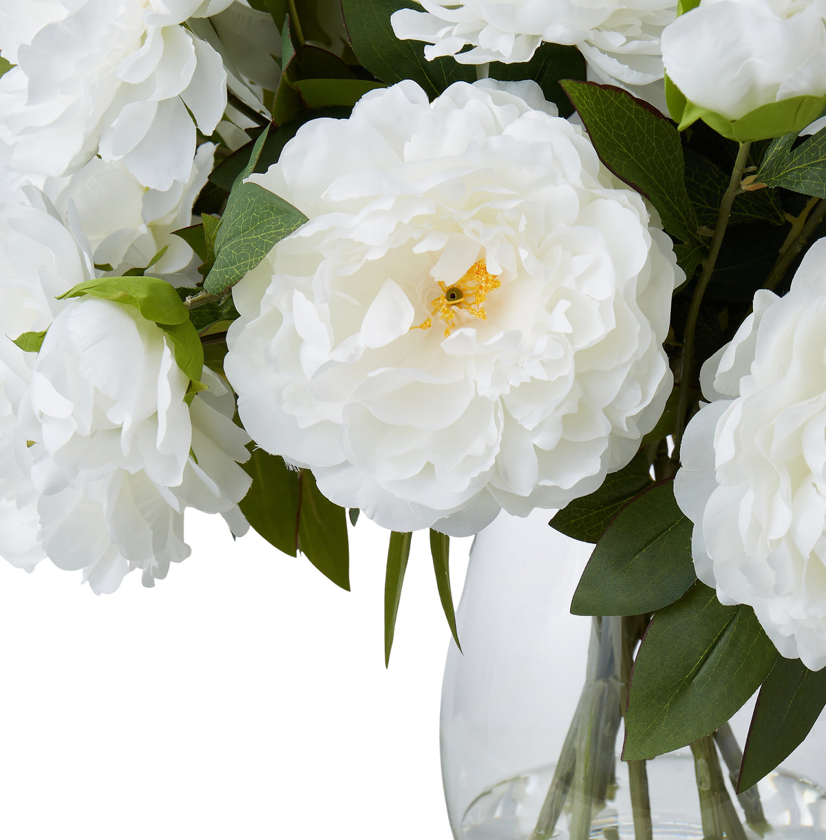 Rogue Peony Mix - Claire Vase White &amp; Glass