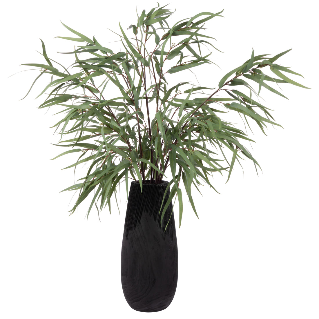 Faux Eucalyptus Mix - Dansk Textured Vase | Black - 90cm