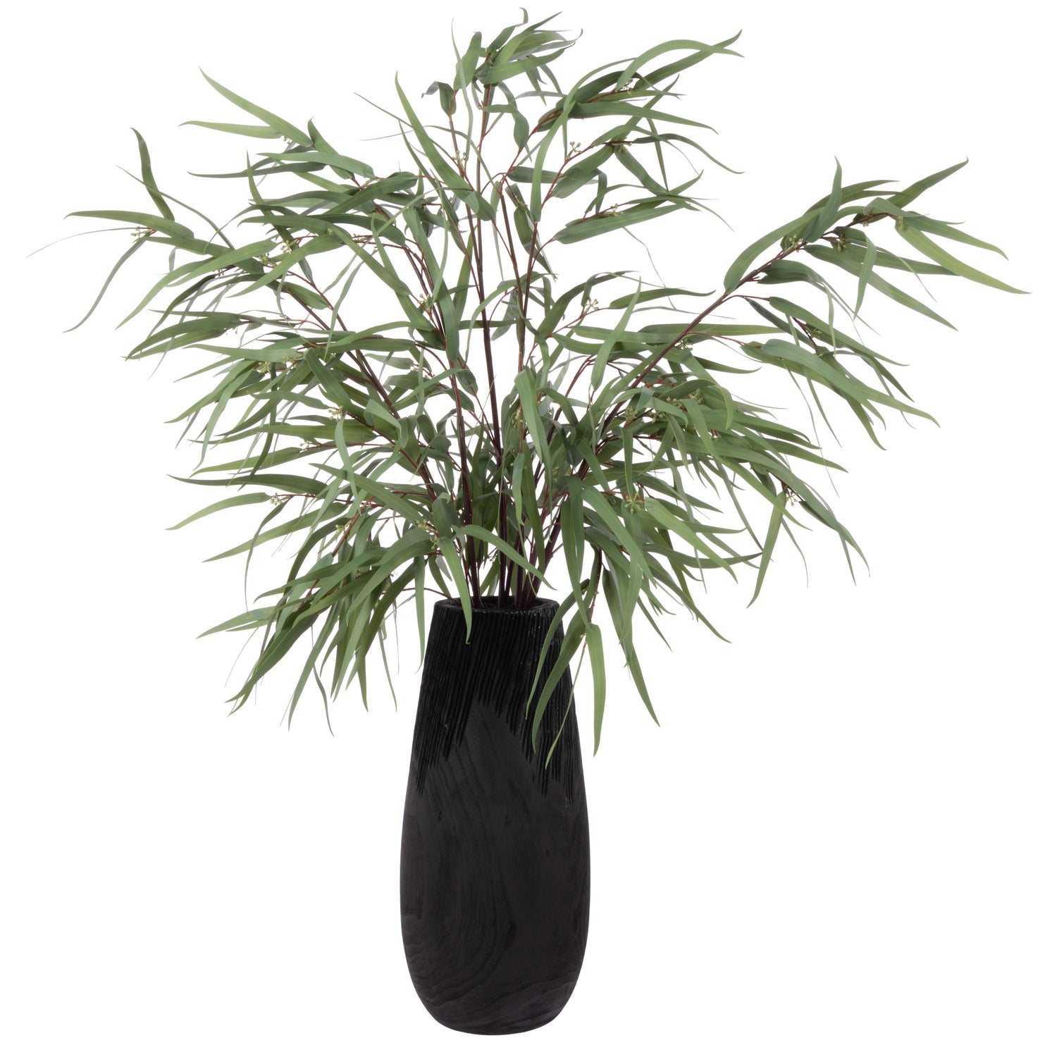 Faux Eucalyptus Mix - Dansk Textured Vase | Black - 90cm