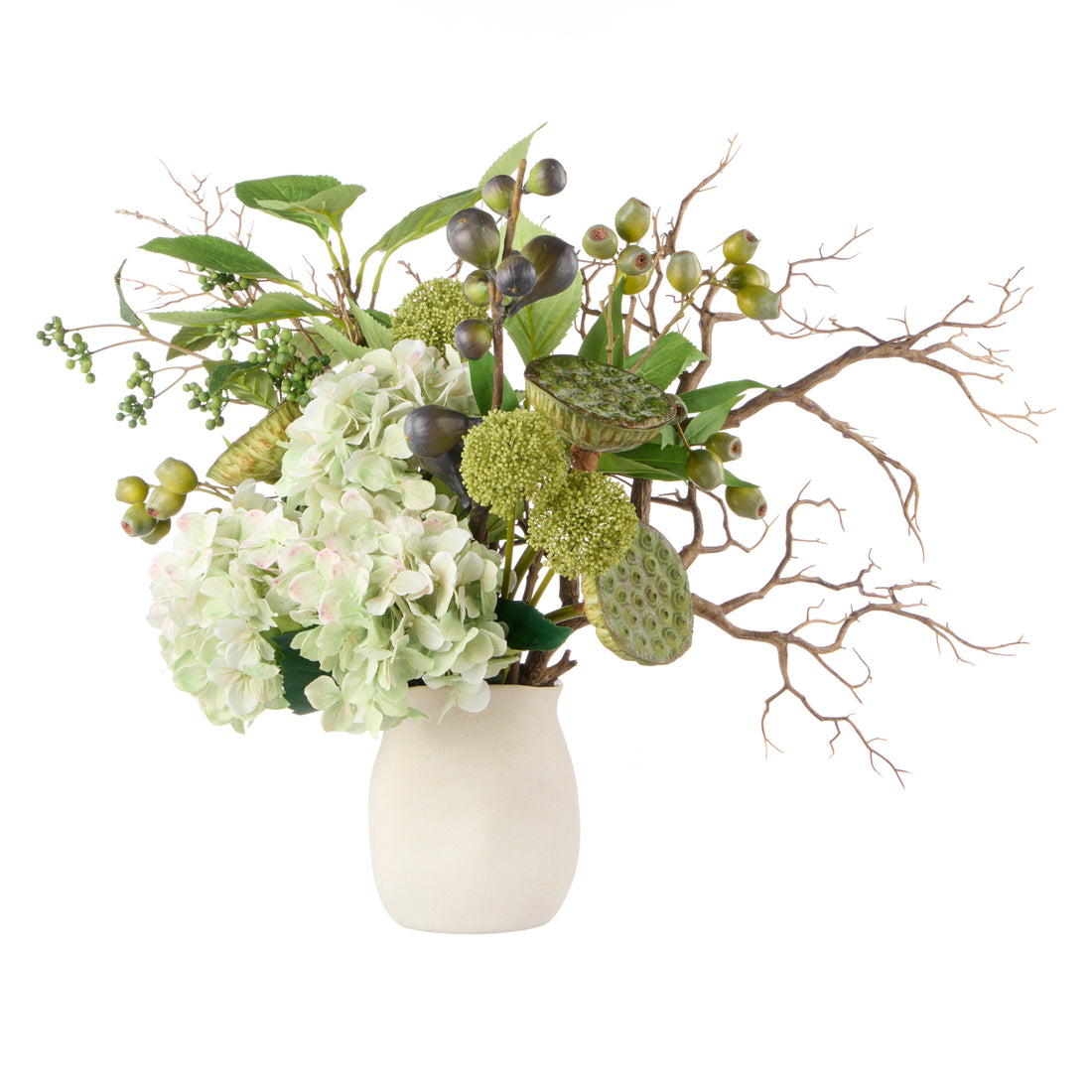 Rogue Hydrangea Lotus Pod Fig Mix - Maliah Pot Green