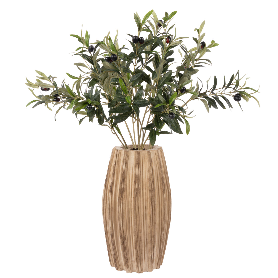 Faux Olive - Dansk Ribbed Vase | Natural - 80cm