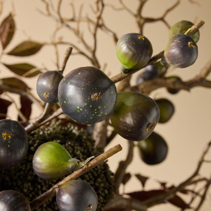 Faux Chrysanthemum Fig Garden Mix Arrangement - Maliah Pot | Purple - 80cm