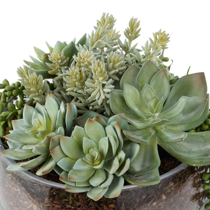 Faux Succulent Mix - Scarlett Bowl | 34cm