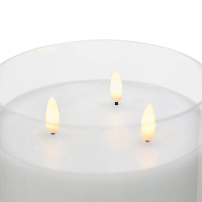 Glass Triflame LED Candle | 15cm