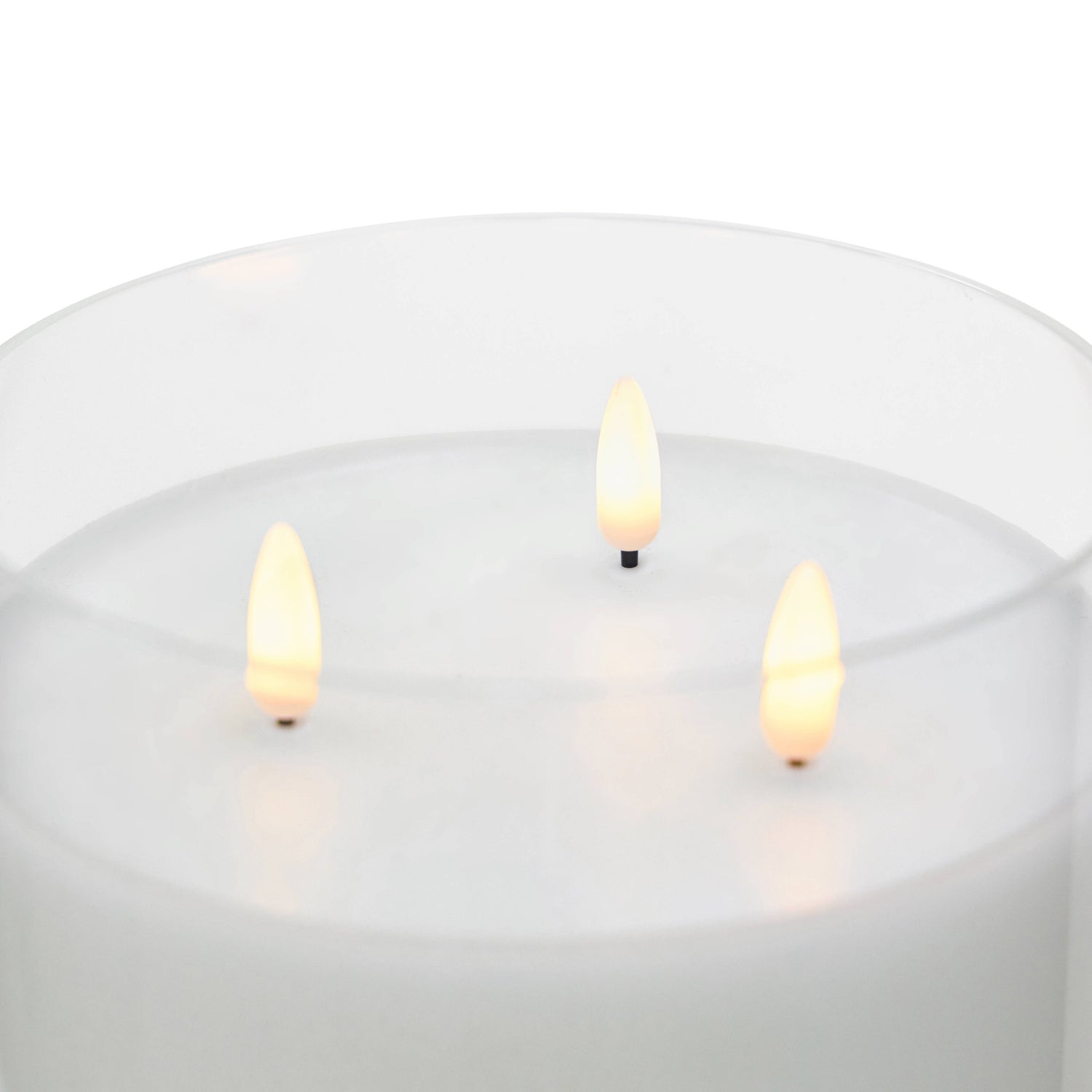 Glass Triflame LED Candle | 25cm