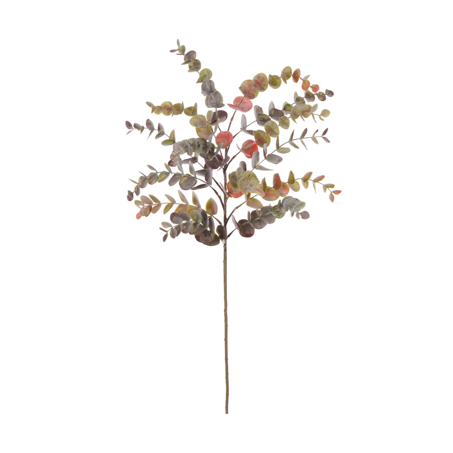 Faux Eucalyptus Spray | Brown &amp; Red - 76cm