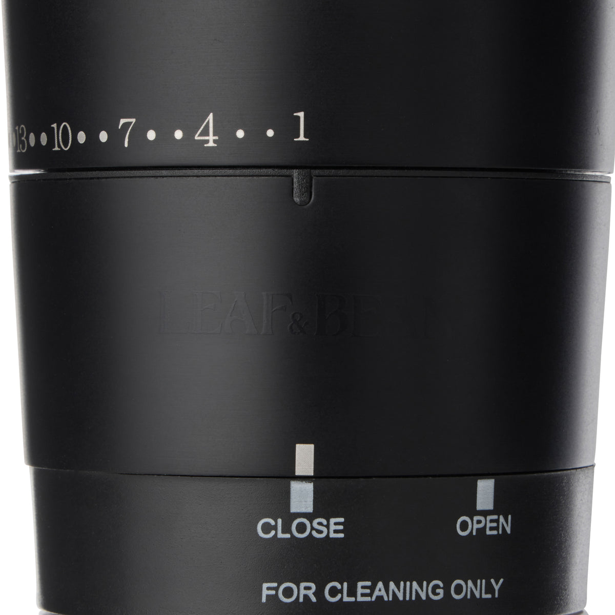 Leaf &amp; Bean Smart Grip Coffee Grinder Stainless &amp; Black