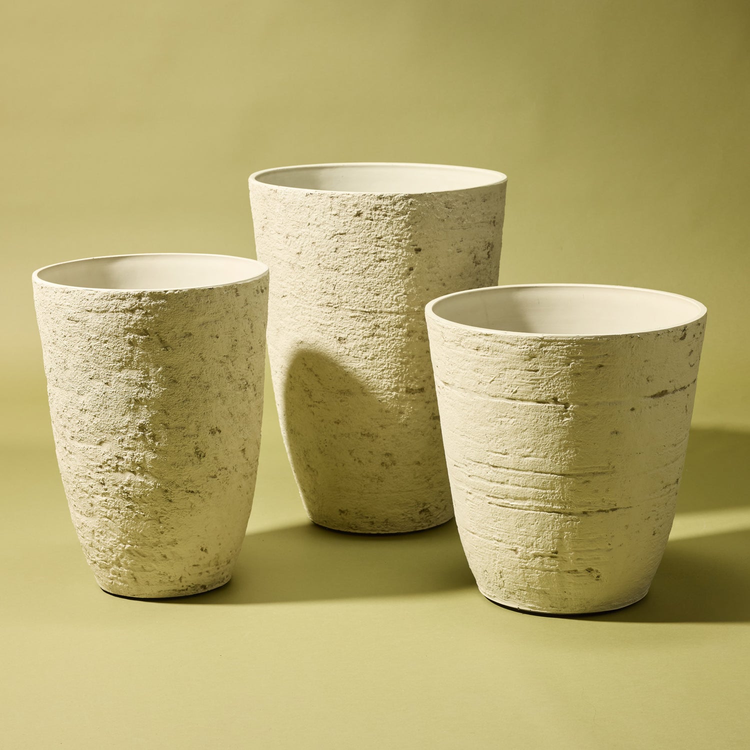 60cm plant pot Artificial Rustic Stone Look Tall Planter Pot | Cream - 60cm