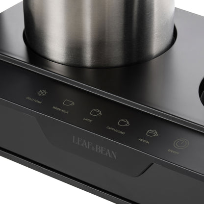 Leaf &amp; Bean Electric Espresso Maker With Milk Frother &amp; Warmer 1200W Black