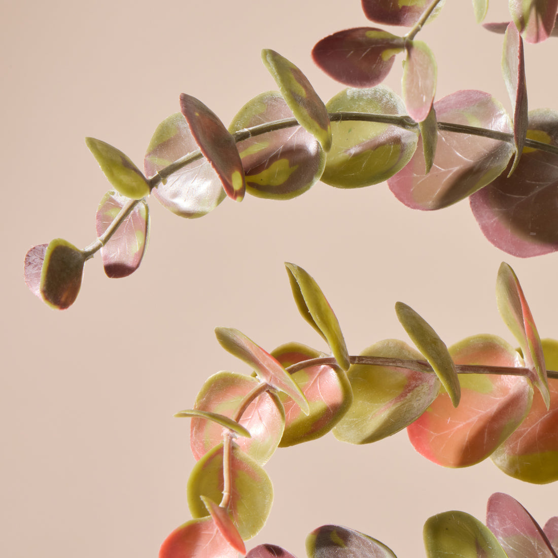 Faux Eucalyptus Spray | Brown &amp; Red - 76cm