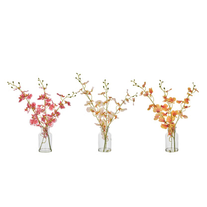 Faux Dancing Orchid - Specimen Bottle | Orange -  36cm