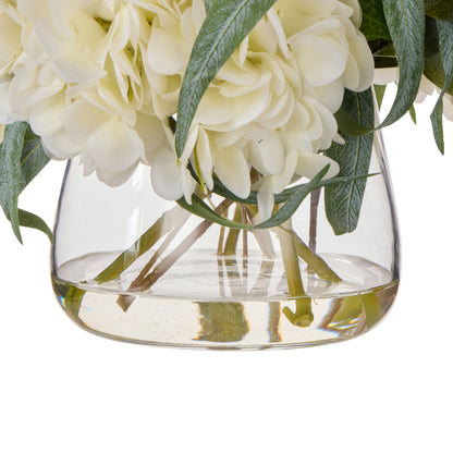 Faux Hydrangea Native Mix - Bowl |White -  35cm